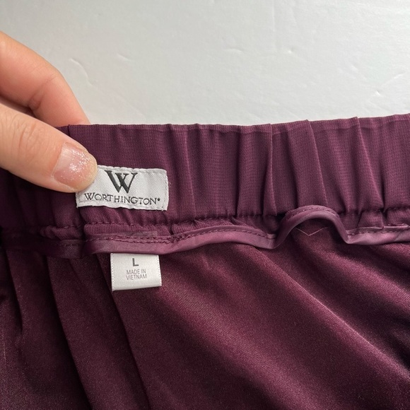 Worthington Eggplant Simi Sheer Maxi Skirt Ladies Large NEW - Picture 7 of 9